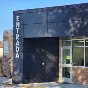 Entrada Adult High School A picture of the front of Entrada Adult High School.