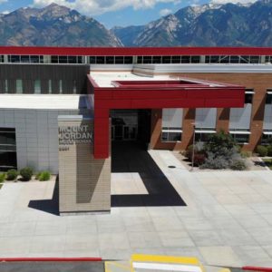 Mount Jordan Middle School A picture of the front of Mount Jordan Middle School.
